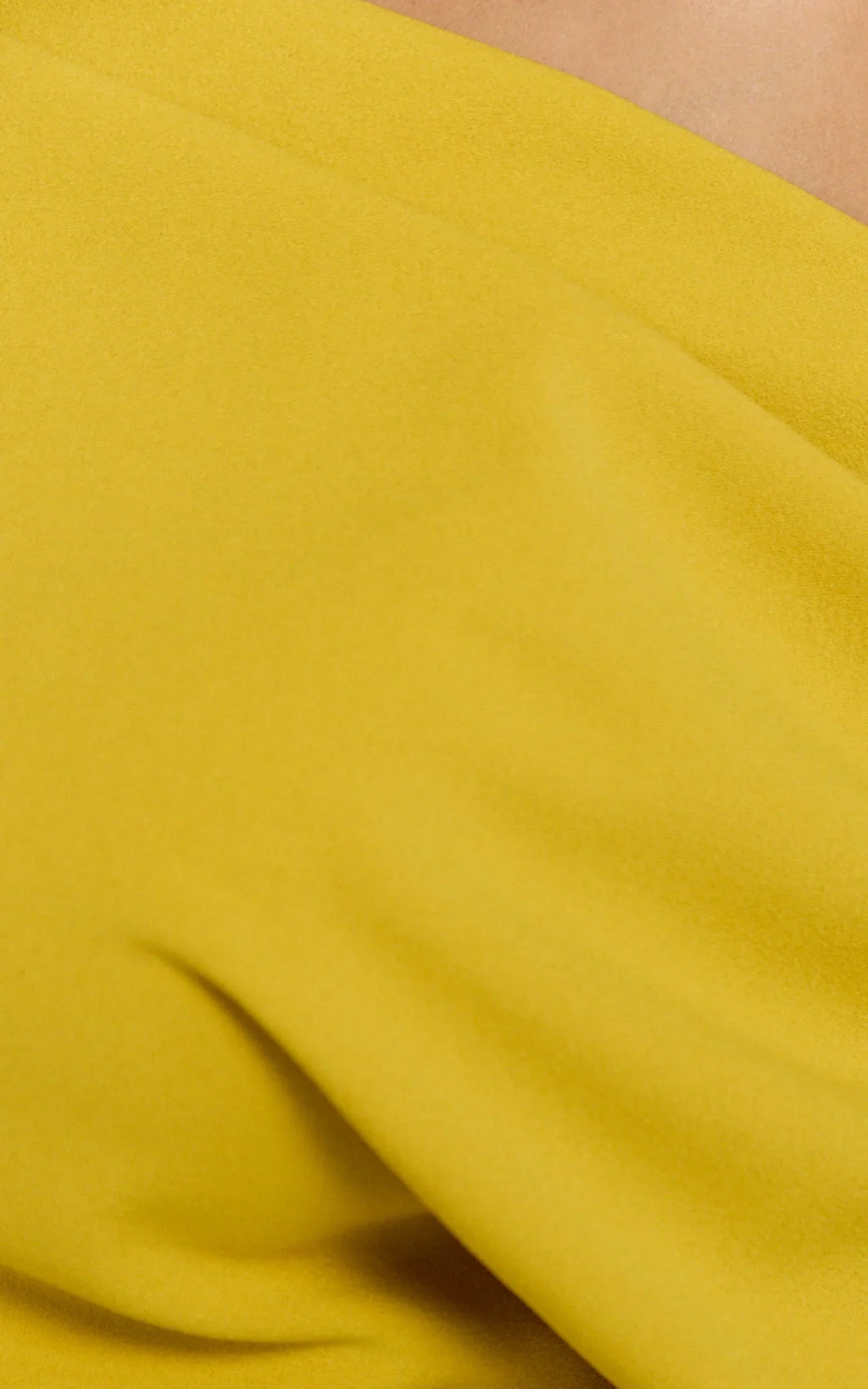 Nalfie Midi Dress - Tipped Shoulder Jersey Drape Dress in Mustard