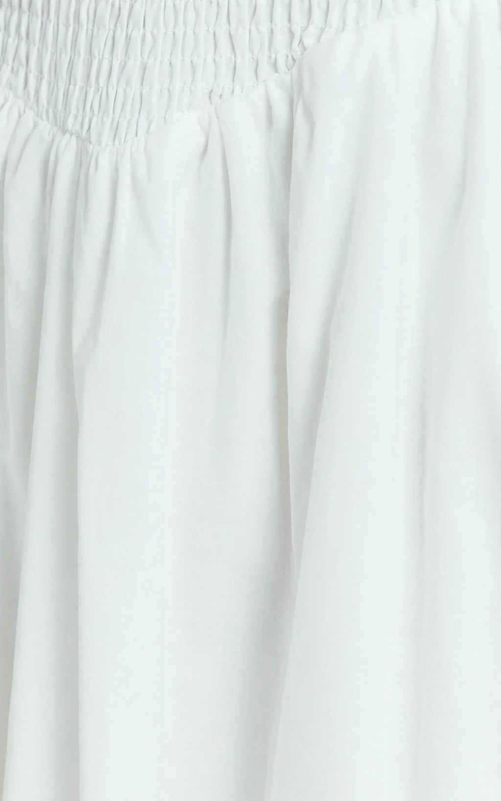 Rammy Maxi Dress - Sleeveless Shirred Dress in White