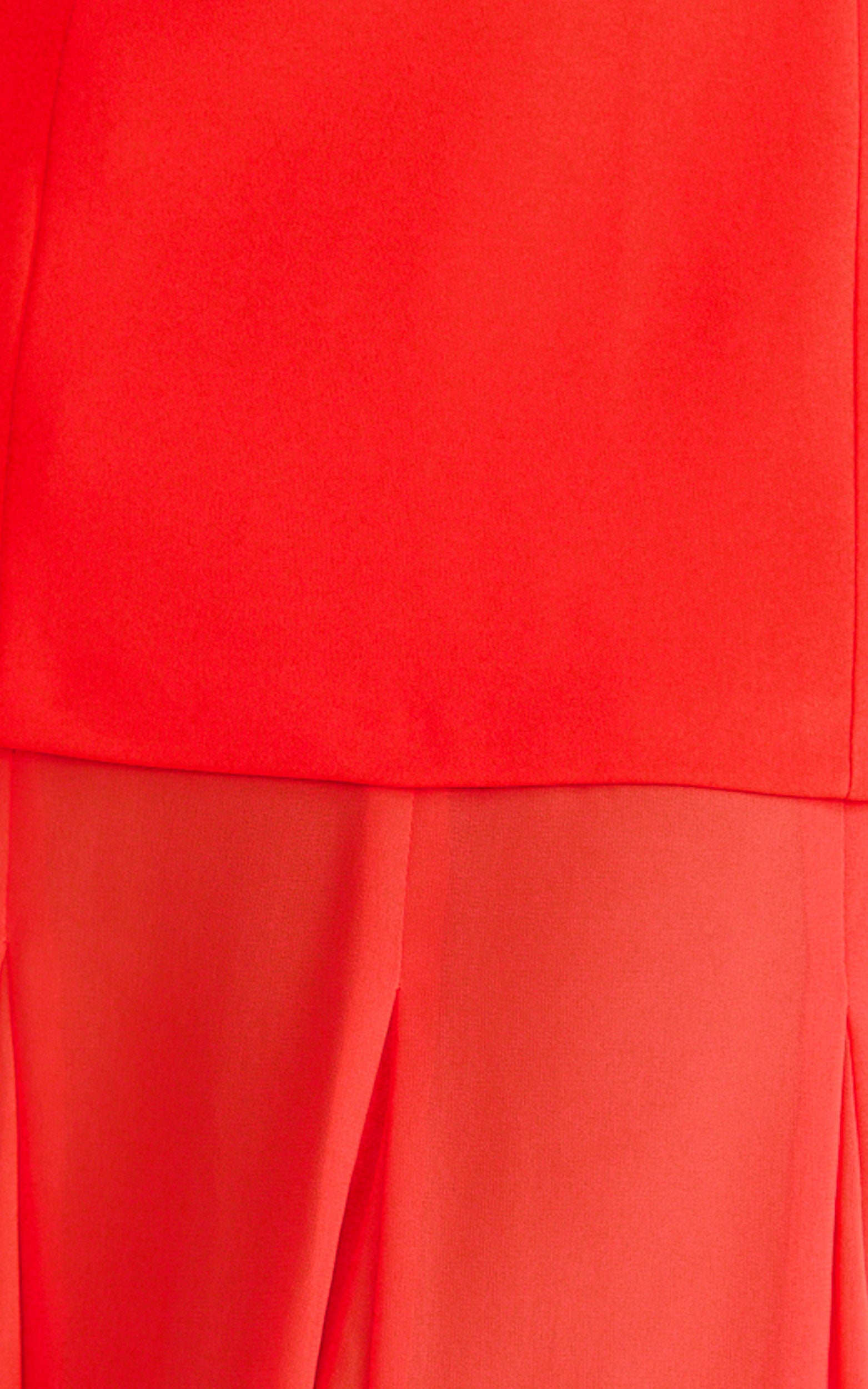 Frances Maxi Dress - Contrast U Neck Godet A Line Dress in Red