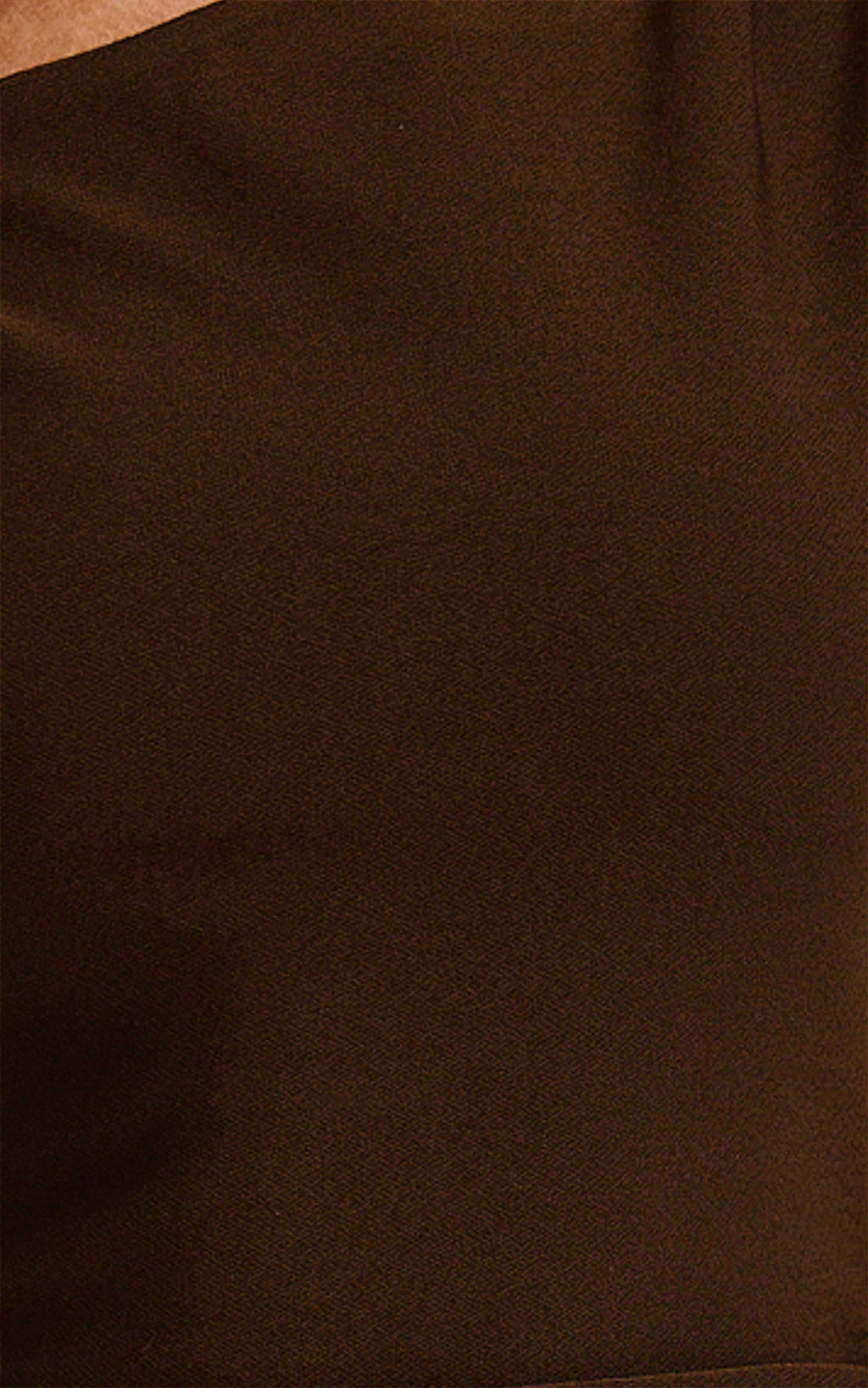 Goldie Mini Dress - Tipped Off Shoulder Cap Sleeve Ruched Fitted Ruffle Hem Skirt Dress in Chocolate