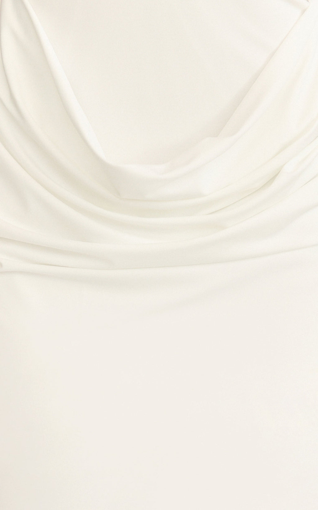 Heath Maxi Dress - Scoop Halter Neck With Drape Front Skirt Back Split Dress in Off White