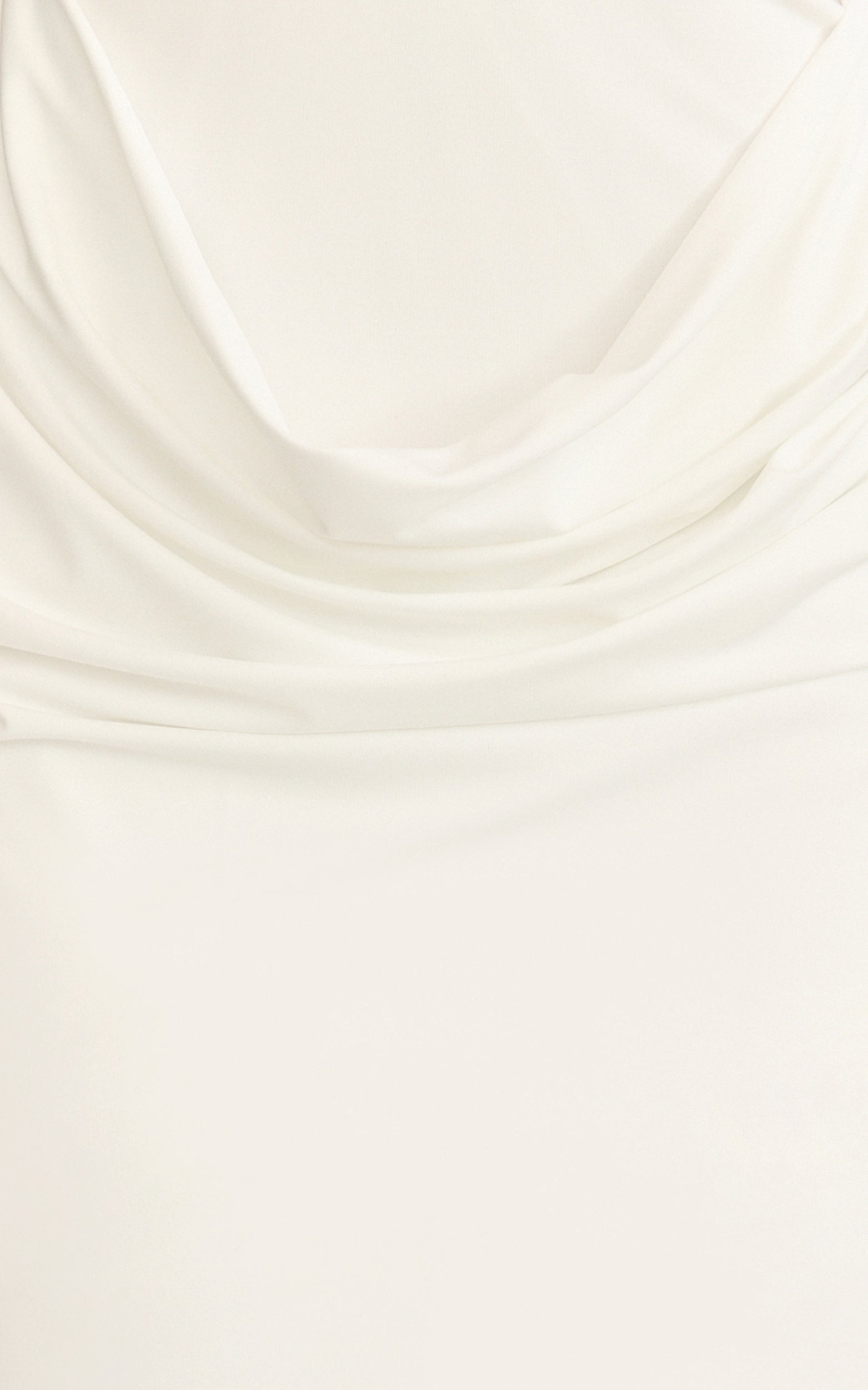 Heath Maxi Dress - Scoop Halter Neck With Drape Front Skirt Back Split Dress in Off White