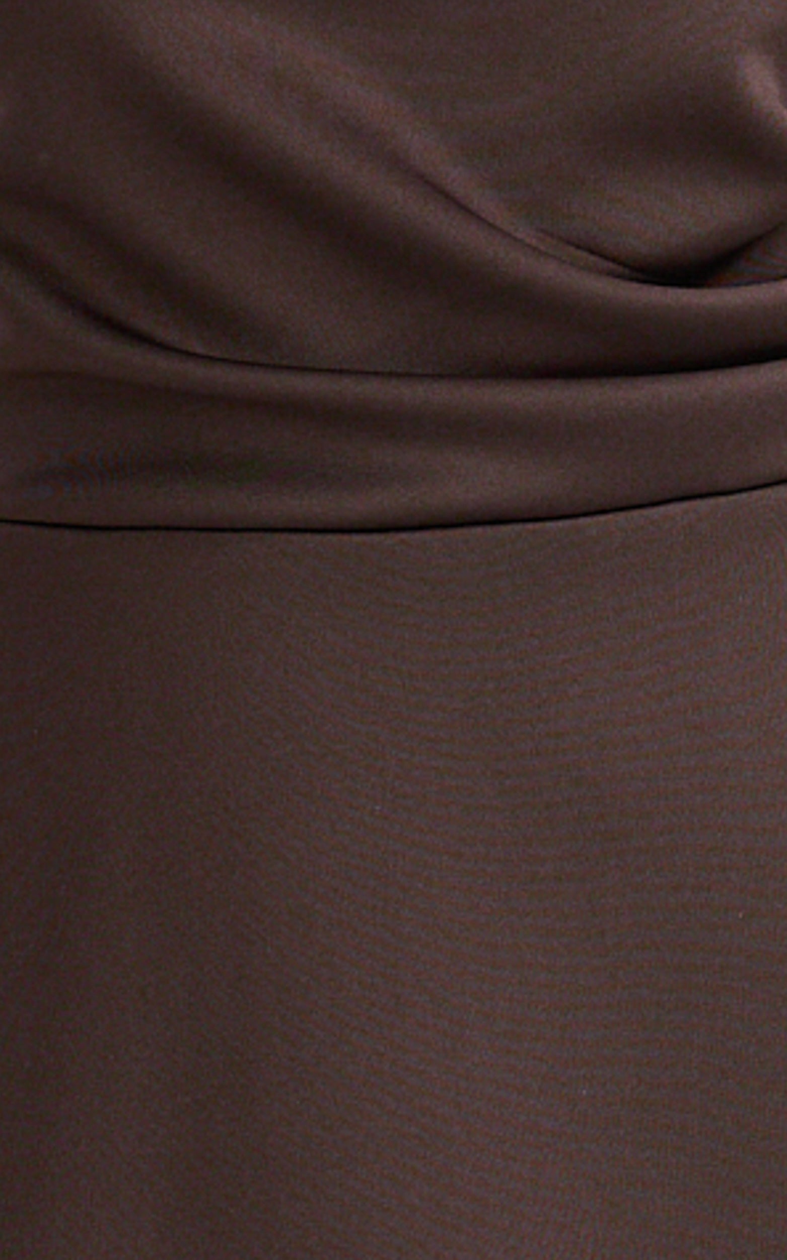 Macy Midi Dress - High Neck A Line Dress in Chocolate