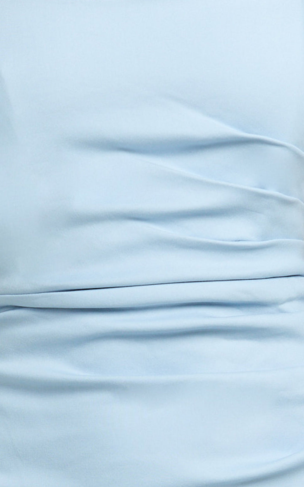 Pietra Midi Dress - Scoop Neck Side Seam Tucks Fitted Dress in Soft Blue