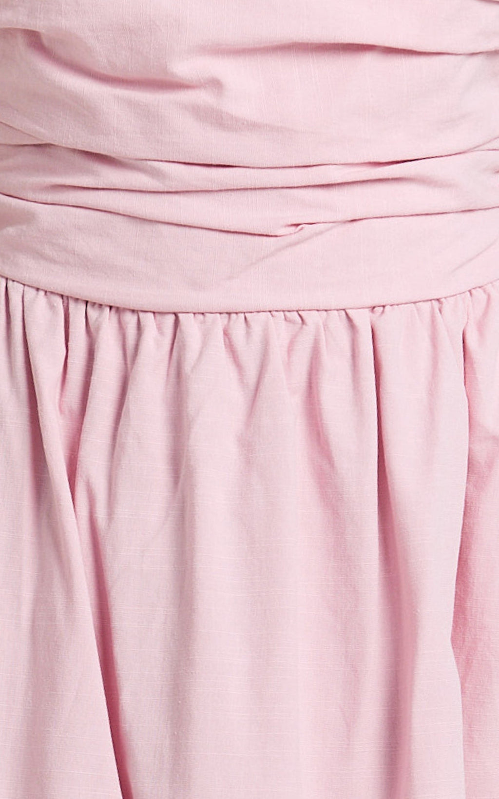 Polly Midi Dress - Strapless Ruched Dress in Pink