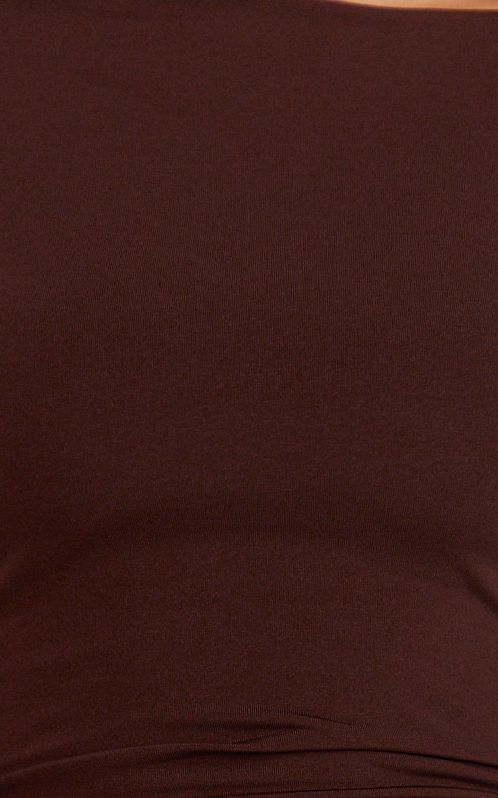 Primrose Mini Dress - Slash Neck Long Sleeve A Line Dress in Chocolate