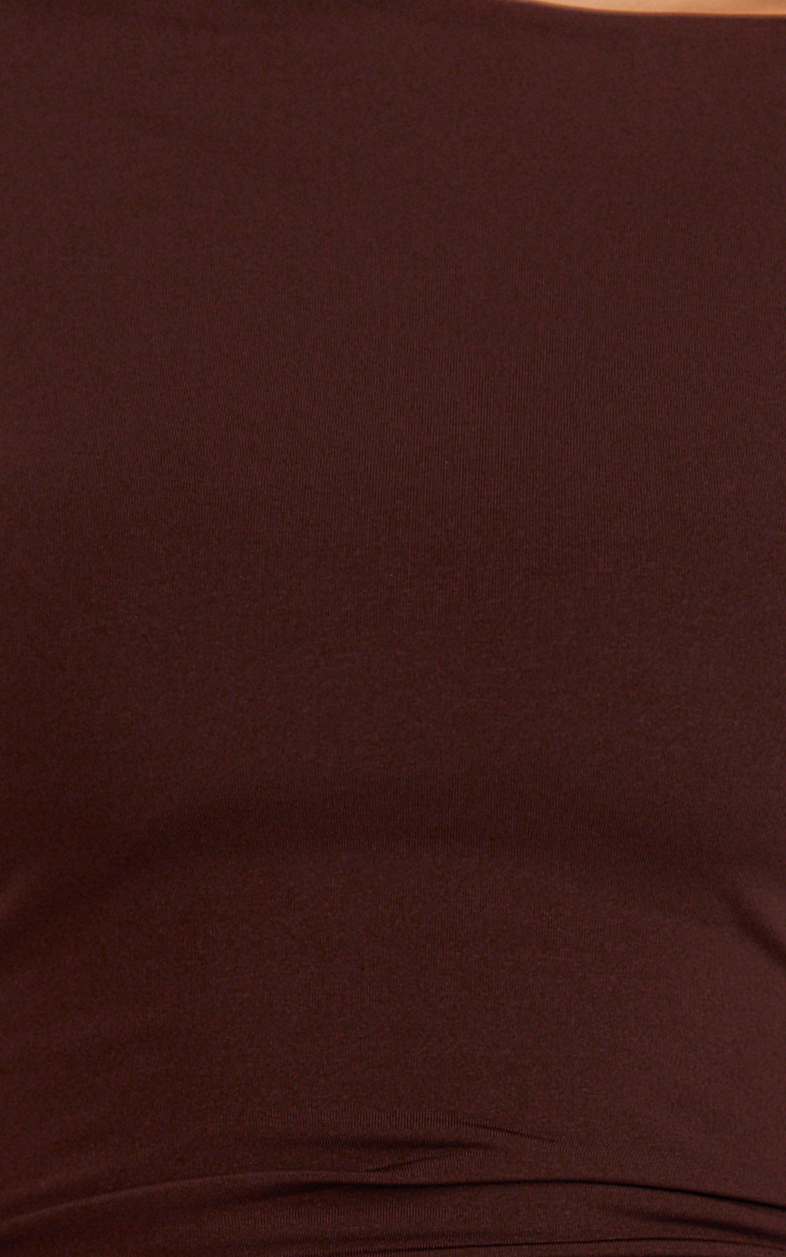Primrose Mini Dress - Slash Neck Long Sleeve A Line Dress in Chocolate
