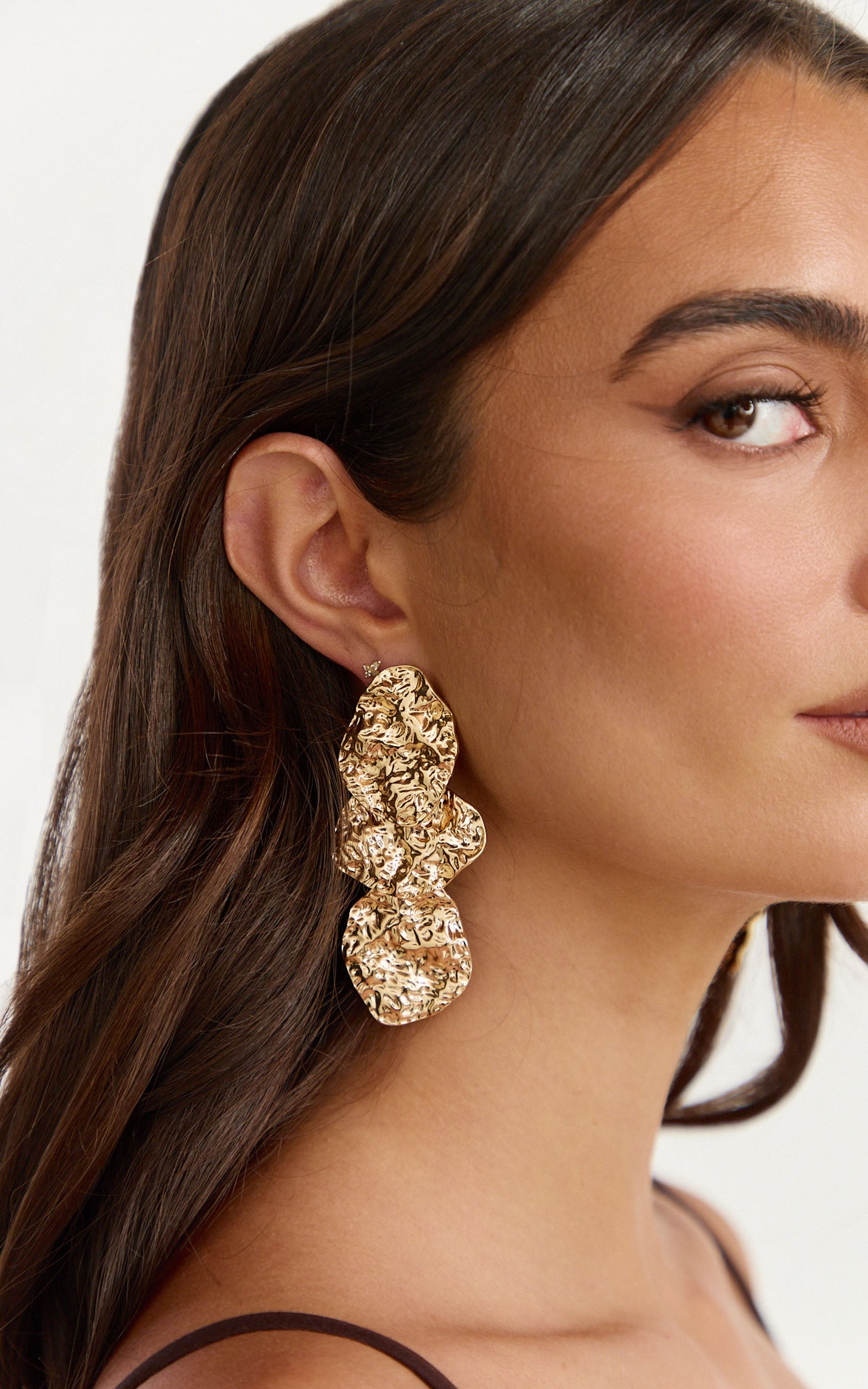 Rhea Earrings - Statement Drop Earrings in Gold