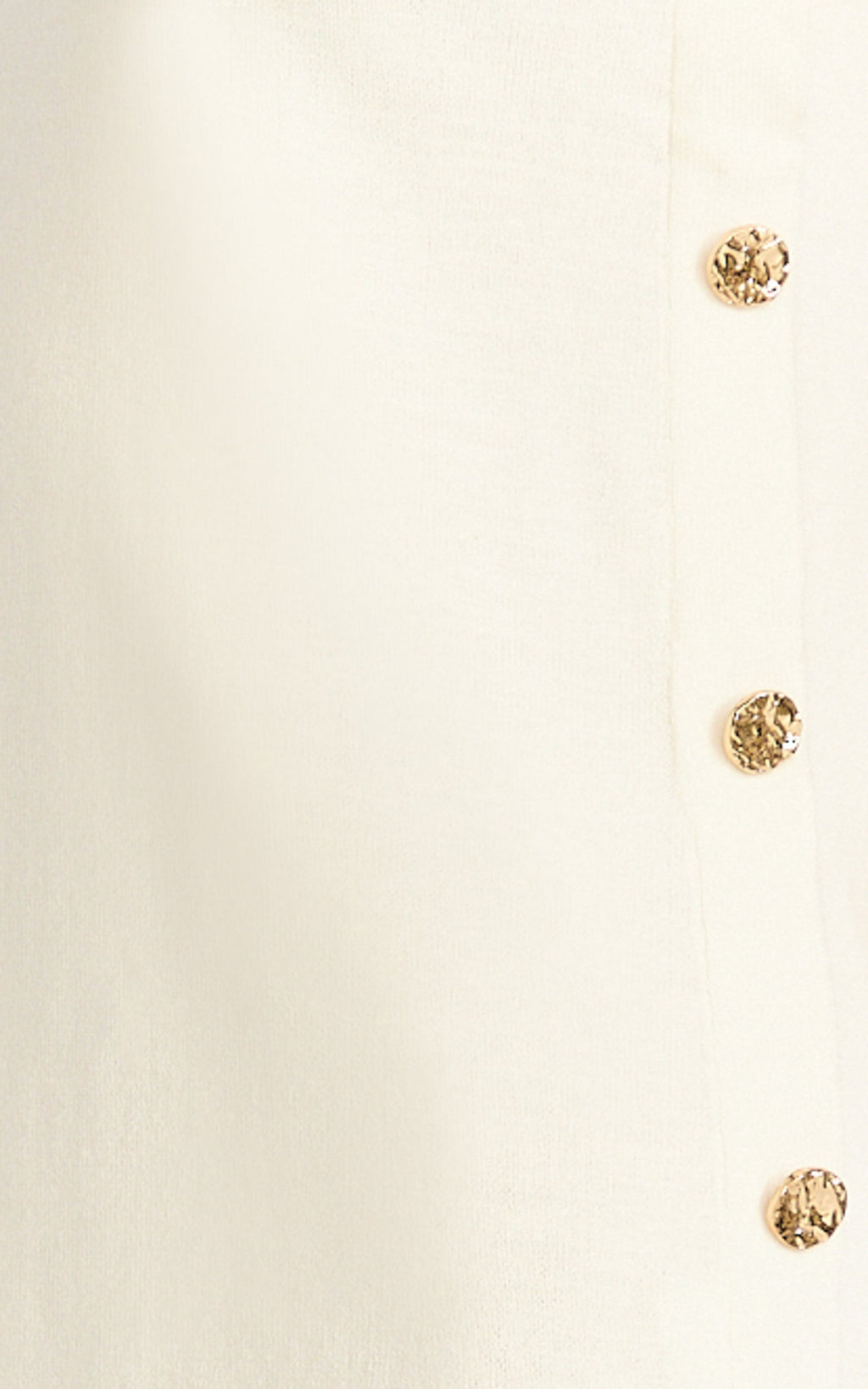 Terri Mini Dress - Scoop Neck Button Down Knit Dress in Plain White