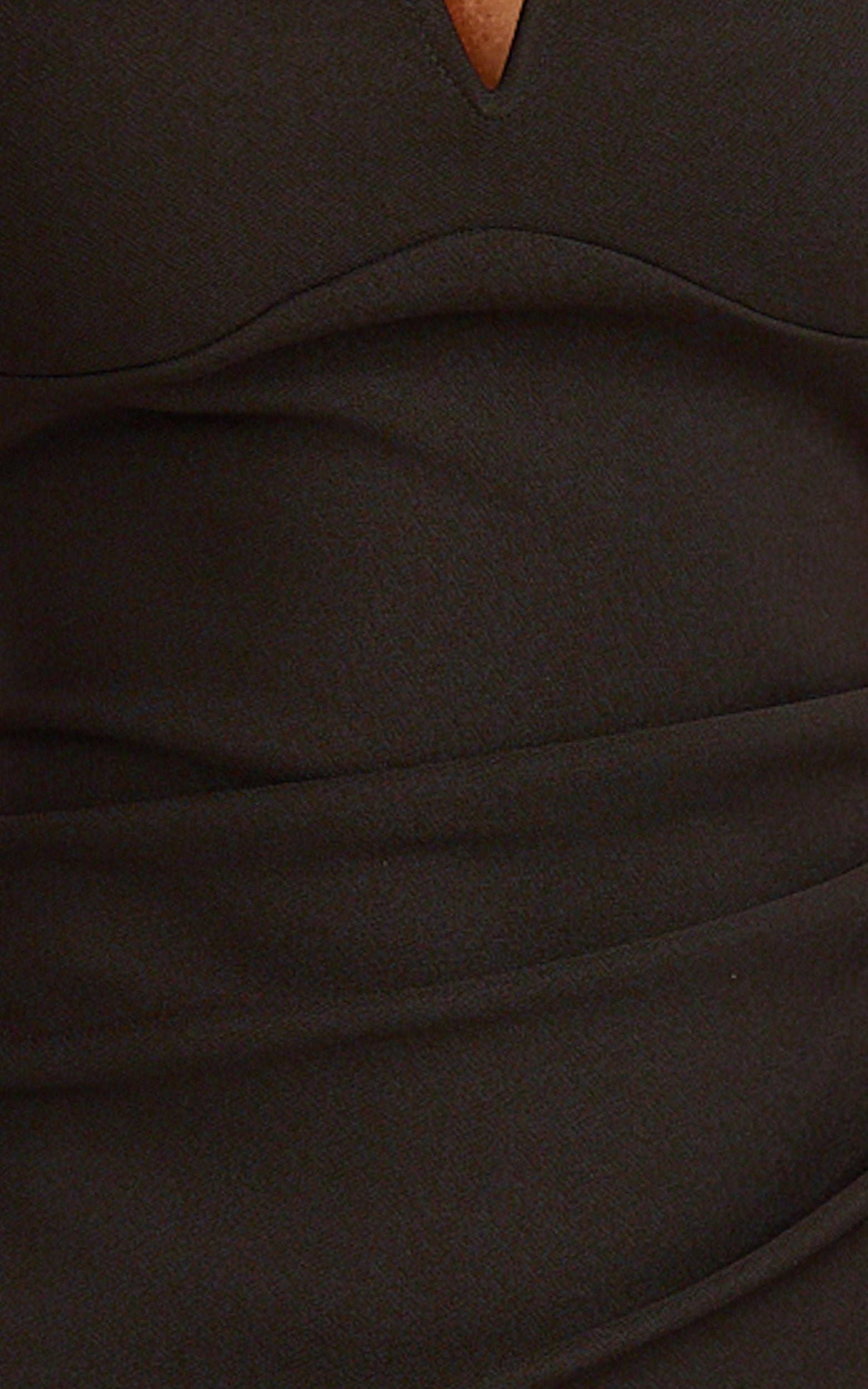 Thelma Maxi Dress - Square Neck Bodycon Dress in Black