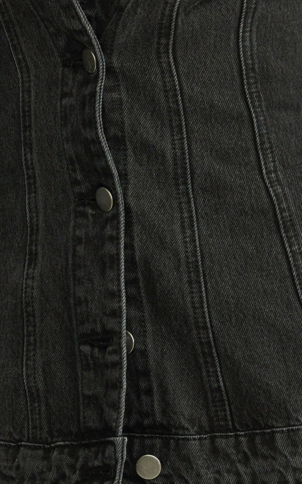 Tianna Jacket - Long Sleeve Contoured Recycled Denim Jacket in Washed Black