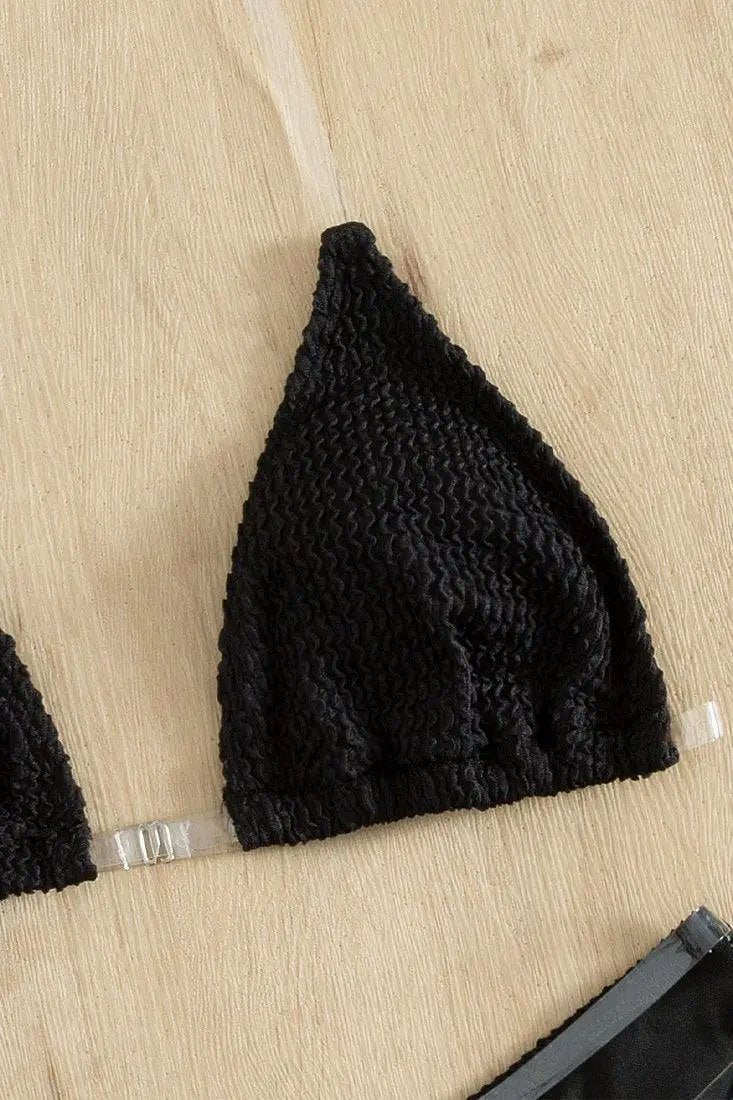 Black Clear Straps 2pc Bikini