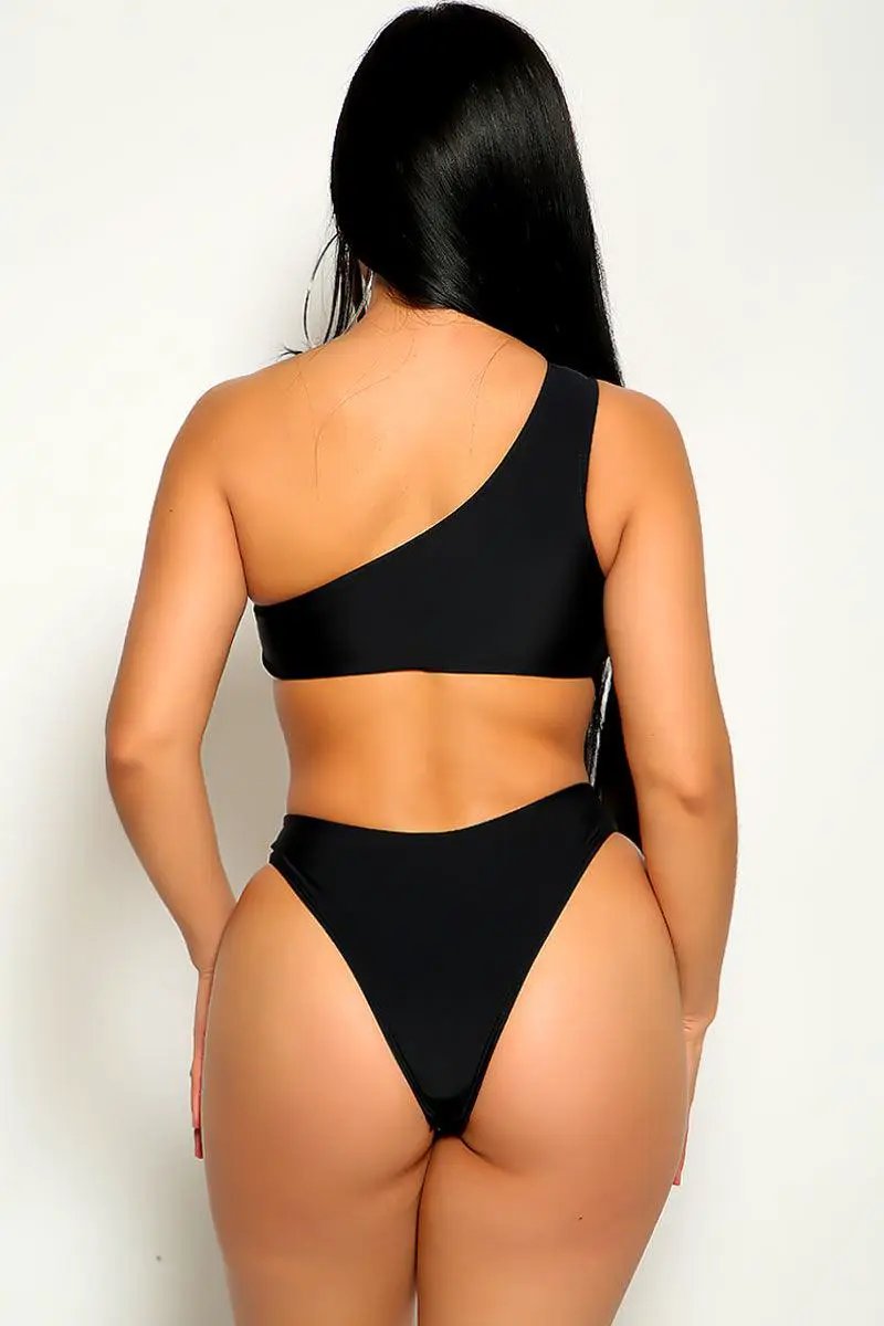 Black Strappy O-Ring Two Piece Bikini